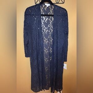 Lularoe Lace Navy Sarah Duster Size Medium